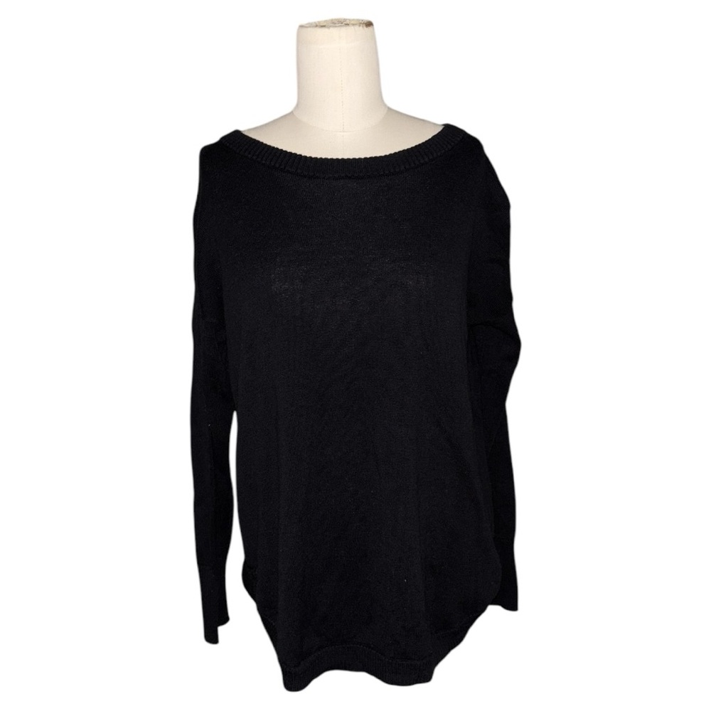 Crown & Ivy Black Sweater with Gold Back Zipper